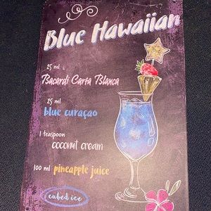 Metal sign BLUE HAWAIIAN